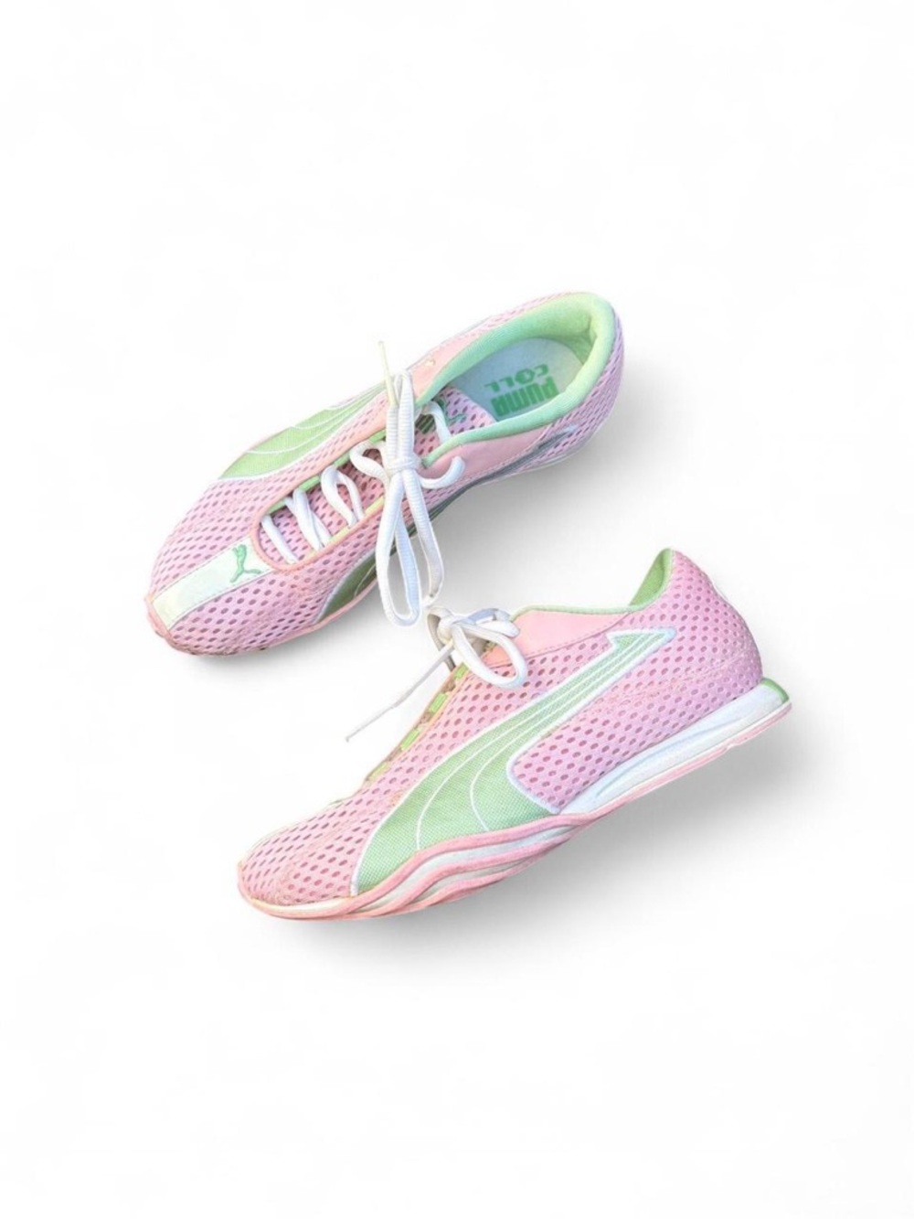 Vintage Puma Cell Mesh Sneakers Pink Green Women’s Sz 6